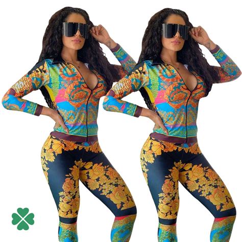 fake womens versace two piece suit|More.